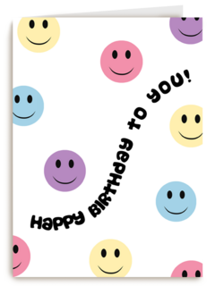 verjaardag kaart hip smilies happy birthday to you