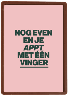 verjaardagkaart andc nog even en je appt met 1 vinger