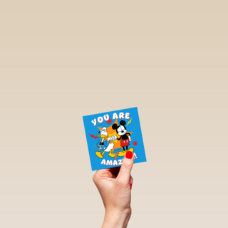 Bedankt kaart Mickey en Donald