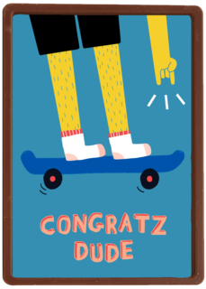 Verjaardagskaart skateboarder