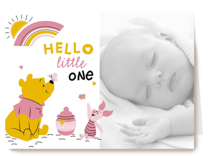 fotokaart hello little one winnie en knorretje