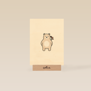 Bedankt beer met bloemen