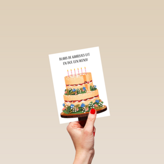 Verjaardagskaart met grote taart Folio