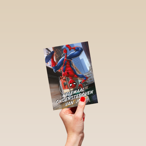 Valentijnskaart Spiderman ondersteboven van jou