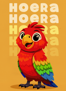 Verjaardag Hoera Papegaai