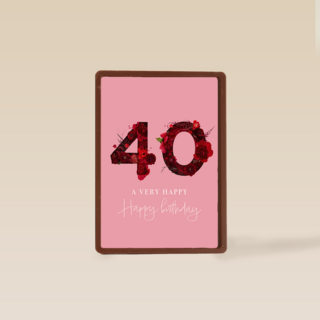 Verjaardagskaart 40 bloemen roze