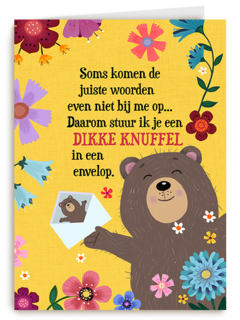 Sterkte kaart dikke knuffel in envelop