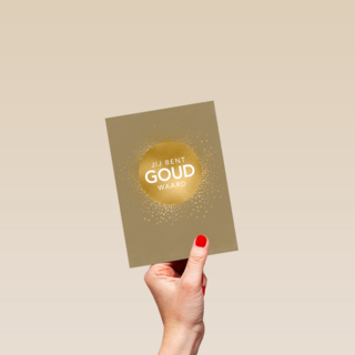 moederdag kaart stijlvol jij bent goud waard gouden cirkel