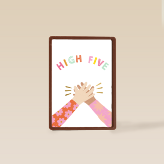 nieuwe baan kaart high five