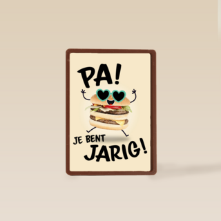 verjaardagskaart met hamburger voor pa