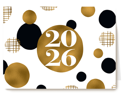 Nieuwjaar 2026 gouden ballen