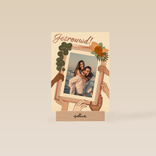 Pas getrouwd fotokaart met kader