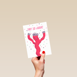 Een feestelijke kaart voor een 10 jarige