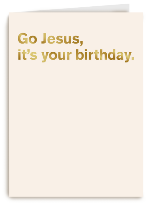 Kerstkaart grof birthday jesus