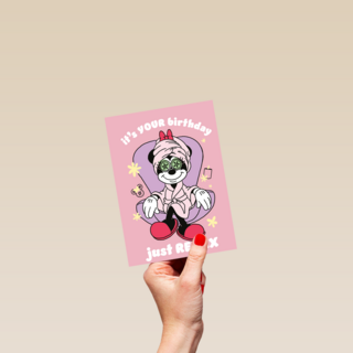 Minnie Mouse verjaardagskaart just relax