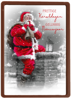 kerst top 10 kaart kerstman op een schoorsteen