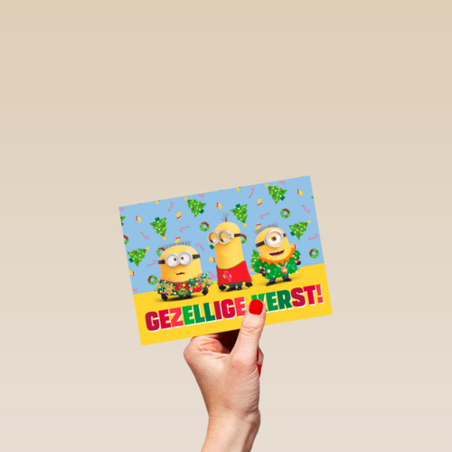 Kerstkaart Minions gezellige kerst