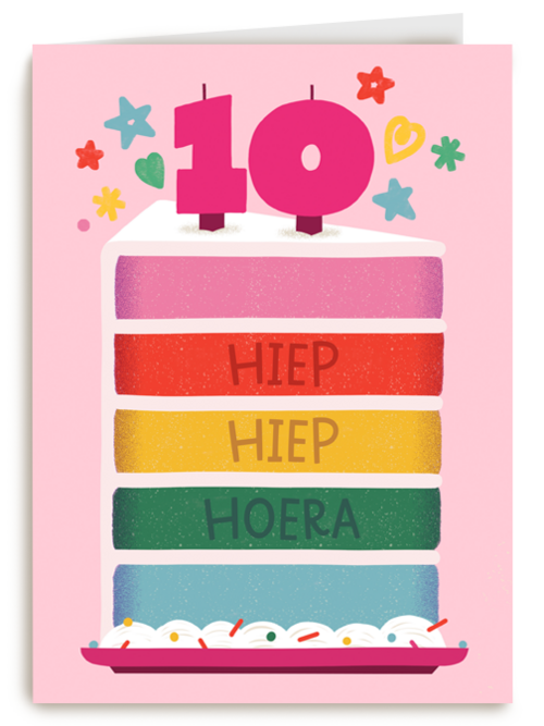 Hiep Hiep Hoera 10 jaar meisje