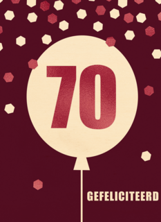Verjaardagskaart leeftijden vrouw 70 ballon