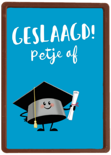 geslaagd petje af
