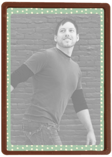 fotokaart staand groene rand met witte stippen