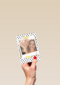 fotokaart blanco wit met zwarte stippen