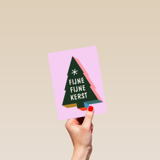 Kerstkaart fijne fijne kerst