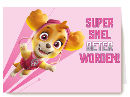 Paw Patrol beterschapskaart meisje