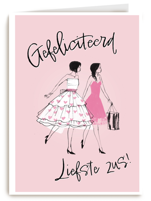 een felicitatiekaart voor een lieve zus