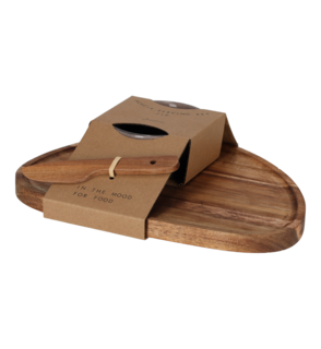 JENS Living Borrelset Acaciahouten plank met schaaltje