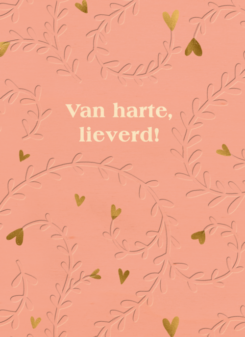 Stijlvolle verjaardagskaart Van harte lieverd