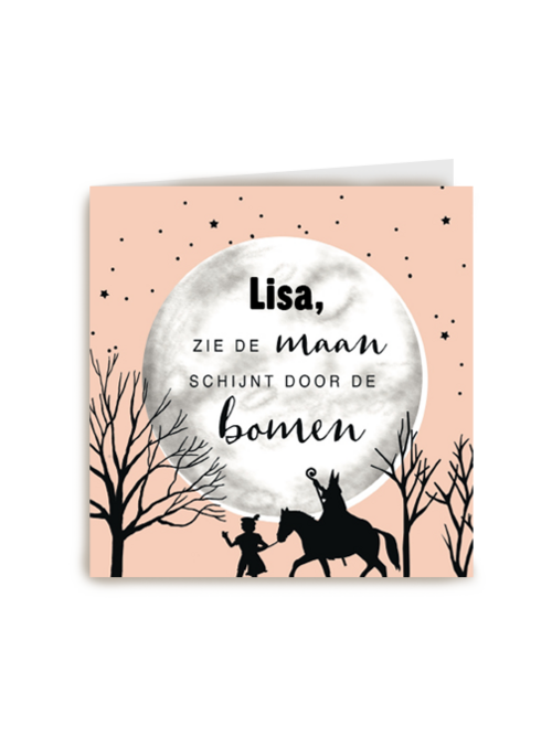 sinterklaas kaart zie de maan schijnt door de bomen