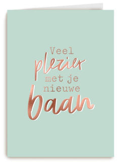 veel plezier met je nieuwe baan