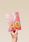 verjaardag kaart leeftijden 40 vrouw ballonnen