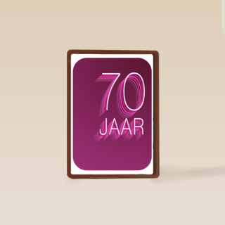Verjaardagskaart 70 jaar karmijn