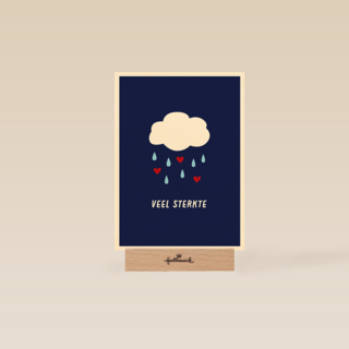 Sterkte kaart wolkje met hartjes regen