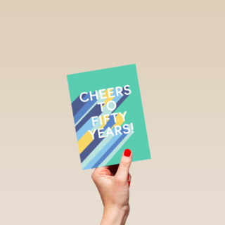 Verjaardagskaart cheers to 50 years fifty