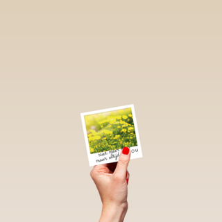 polaroid kaart niet meer hier maar altijd bij jou