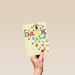 smile kaart bloemetjes dank je wel
