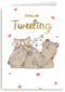 Tweeling geboortefelicitatie 2 lieve beertjes