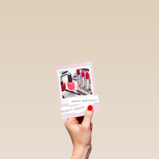Verjaardagskaart tiener meisje Makeup spullen