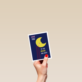 Liefdeskaart love you to the moon and back