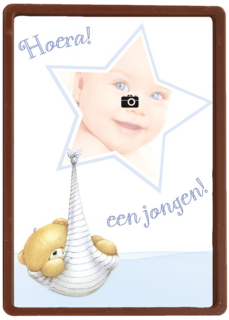 fotokaar forever friends beer ster hoera een jongen