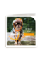 Beterschapskaart Grappig puppy met regenjas