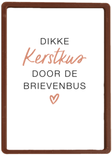 kerstkaart hip dikke kerstkus door de brievenbus