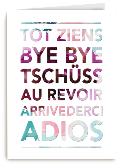 tot ziens bye bye au revoir adios