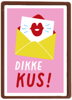 Zomaar kaartje dikke kus roze