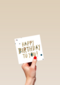 monmon kaart met de simpele boodschap happy birthday to you