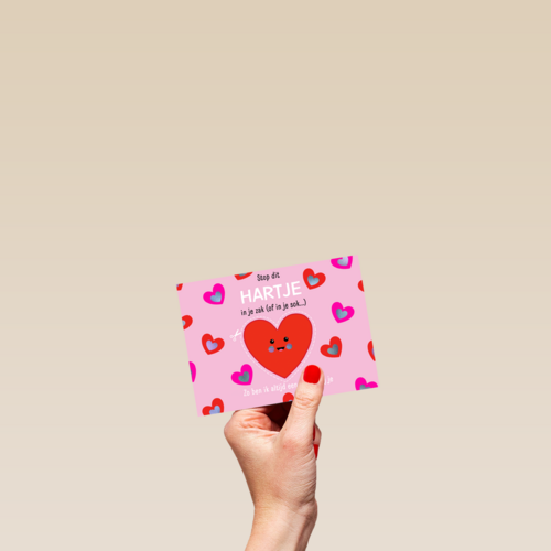 valentijn kaart stop dit hartje in je zak