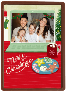 Kerstkaart laptop met foto